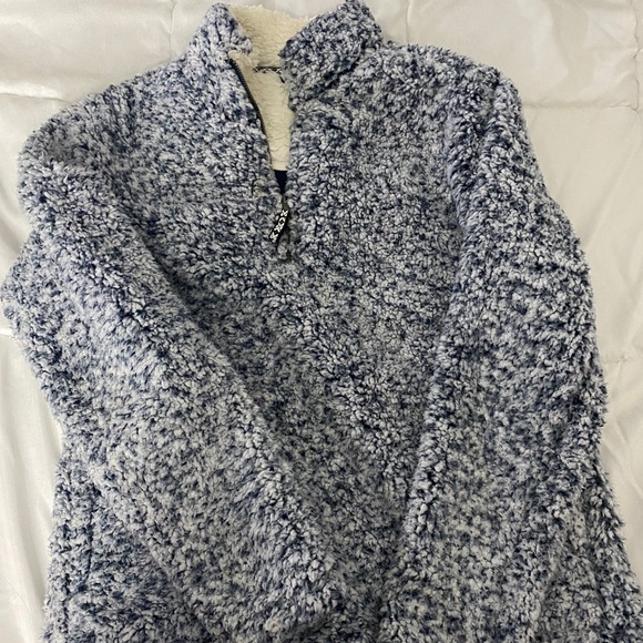 Blue fuzzy quarter zip - Picture 1 of 1